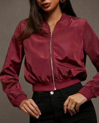 Ida | Lightweight Satin Bomber Jacket