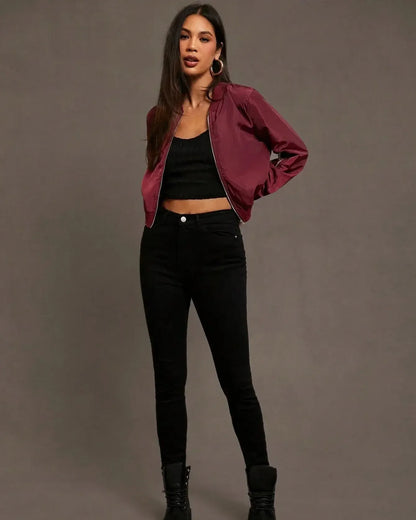 Ida | Lightweight Satin Bomber Jacket