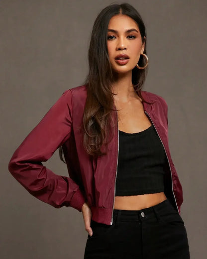 Ida | Lightweight Satin Bomber Jacket