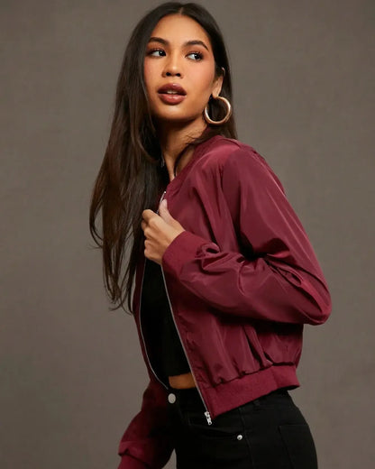 Ida | Lightweight Satin Bomber Jacket