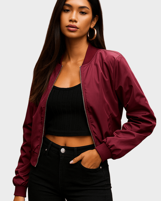 Ida | Lightweight Satin Bomber Jacket