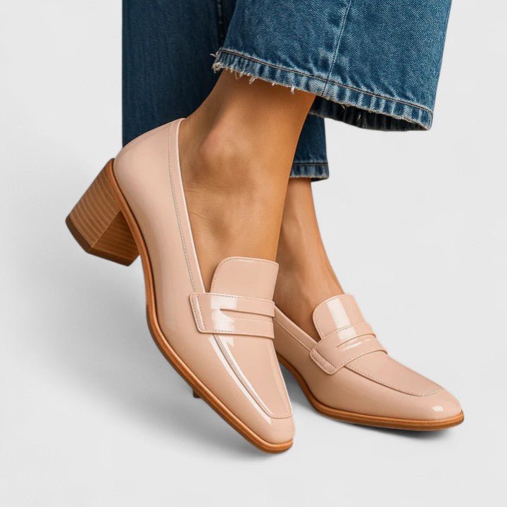 Ida | Blush Pink Block-Heel Loafers