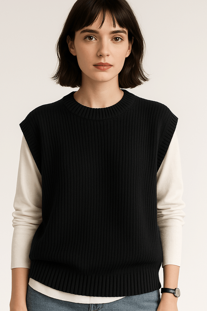 Jean | Brown Sleeveless Knitted Tank Top