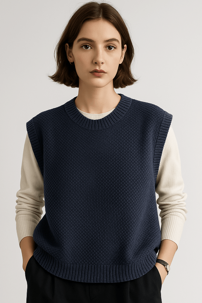 Jean | Brown Sleeveless Knitted Tank Top
