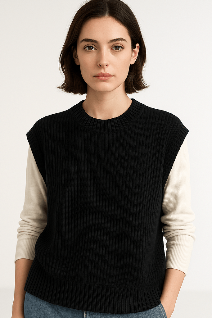 Jean | Brown Sleeveless Knitted Tank Top