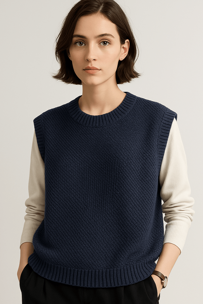 Jean | Brown Sleeveless Knitted Tank Top