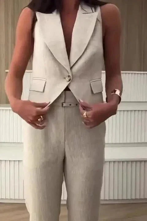Jean | Textured Waistcoat & Trouser Set