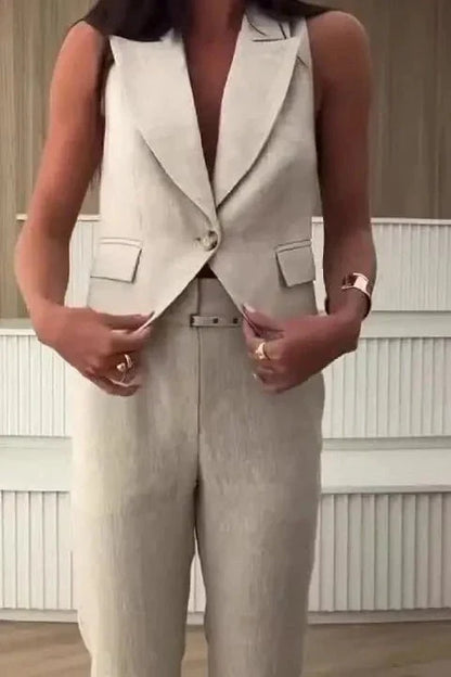 Jean | Textured Waistcoat & Trouser Set