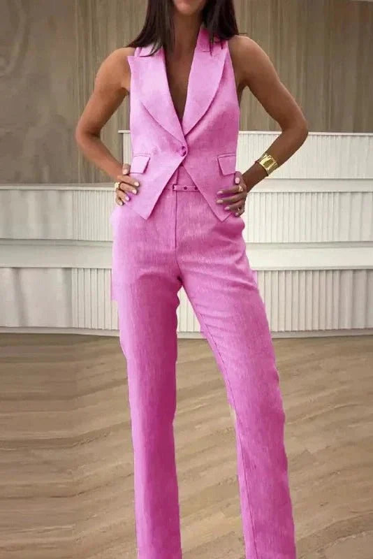 Jean | Textured Waistcoat & Trouser Set