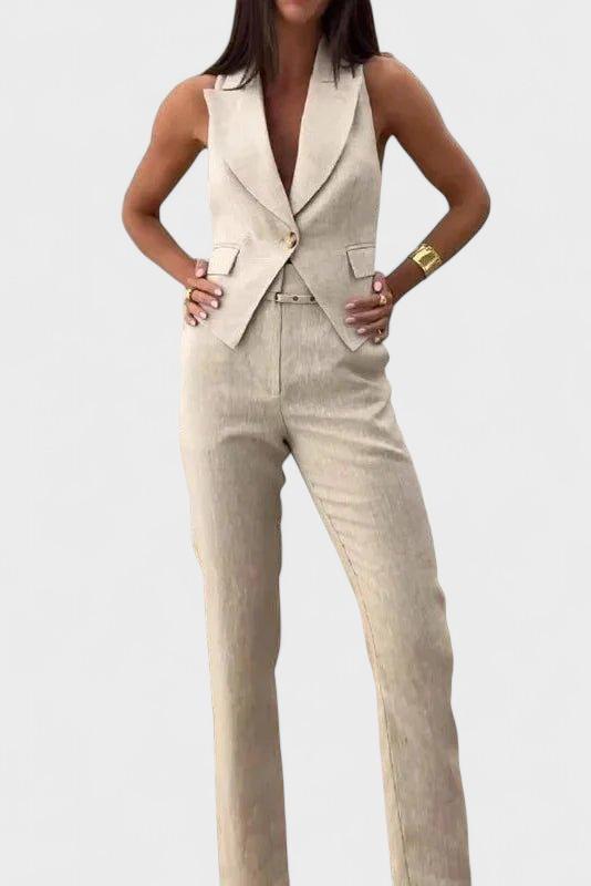 Jean | Textured Waistcoat & Trouser Set