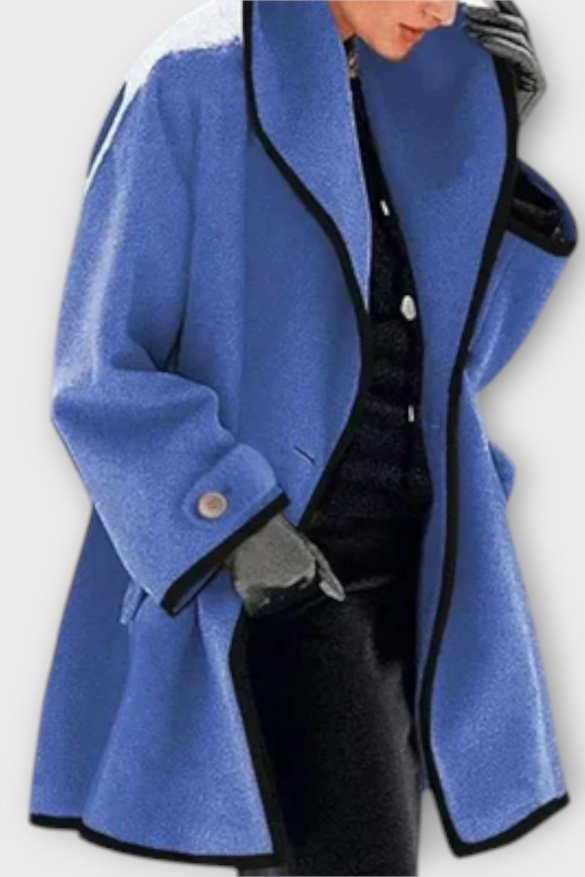 Jean | Ivory Contrast-Trim Tailored Coat
