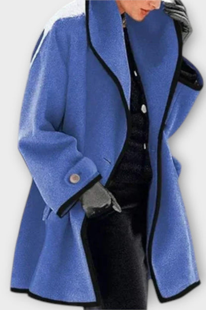 Jean | Ivory Contrast-Trim Tailored Coat