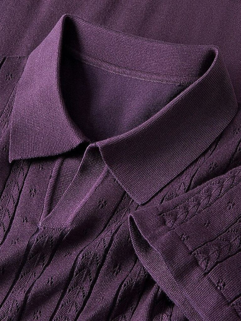 Ivor | Textured Knit Polo Shirt