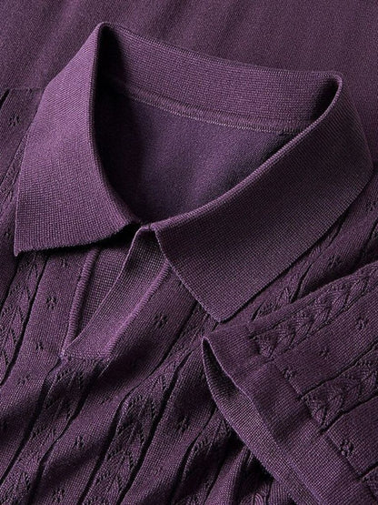 Ivor | Textured Knit Polo Shirt