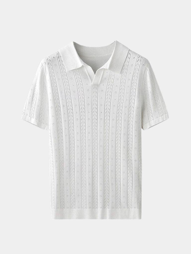 Ivor | Textured Knit Polo Shirt