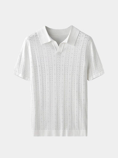Ivor | Textured Knit Polo Shirt