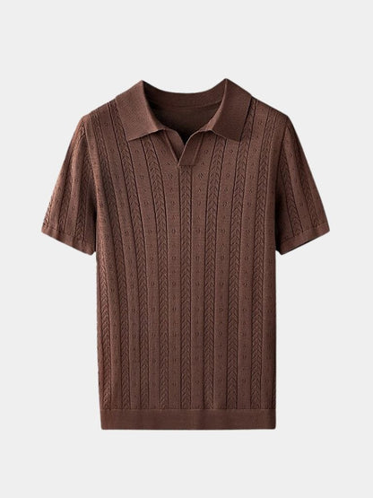 Ivor | Textured Knit Polo Shirt