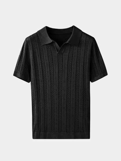 Ivor | Textured Knit Polo Shirt