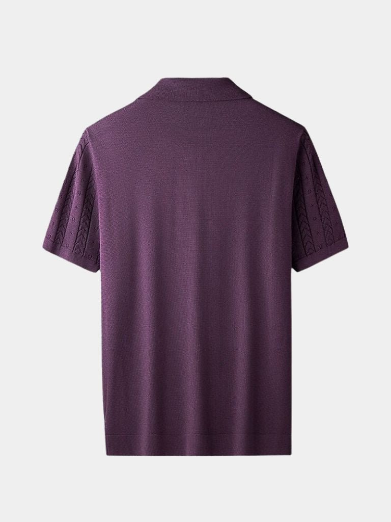 Ivor | Textured Knit Polo Shirt
