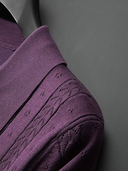 Ivor | Textured Knit Polo Shirt