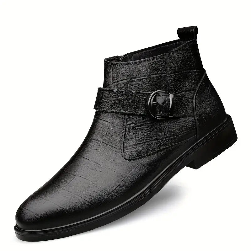 Jarvis | Brown Buckle Ankle Boots