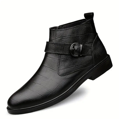 Jarvis | Brown Buckle Ankle Boots