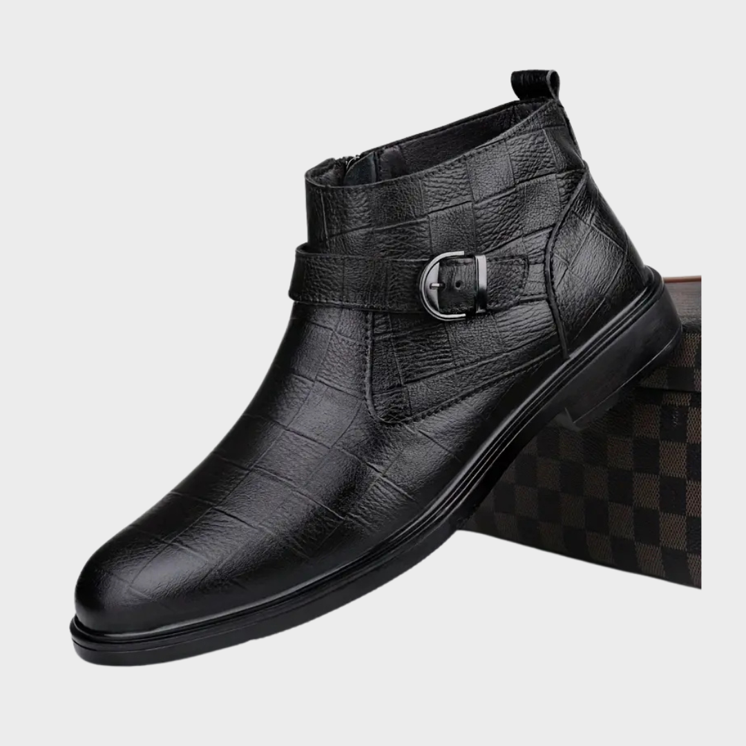 Jarvis | Brown Buckle Ankle Boots