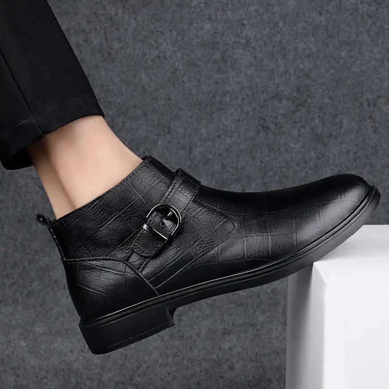 Jarvis | Brown Buckle Ankle Boots