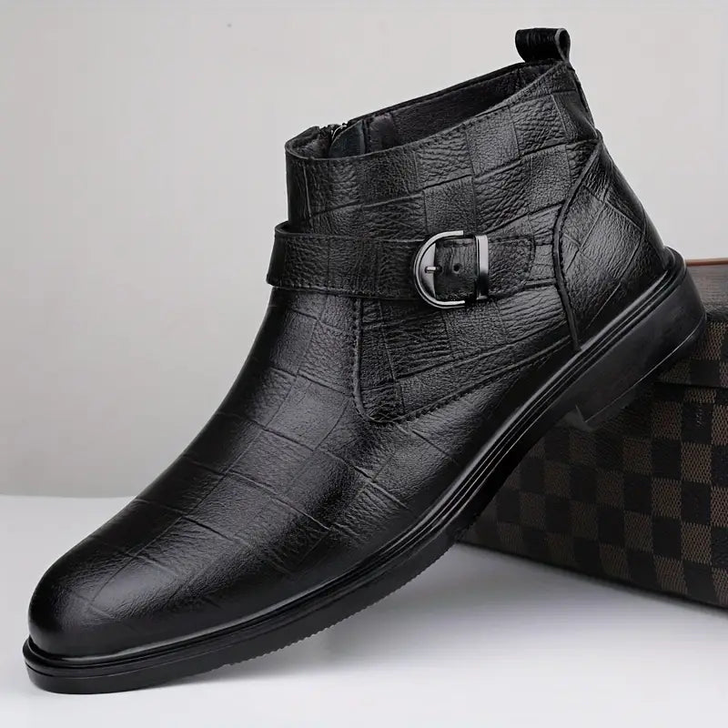 Jarvis | Brown Buckle Ankle Boots