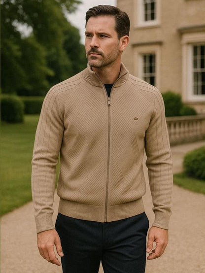 James | Taupe Zip Knit Jacket