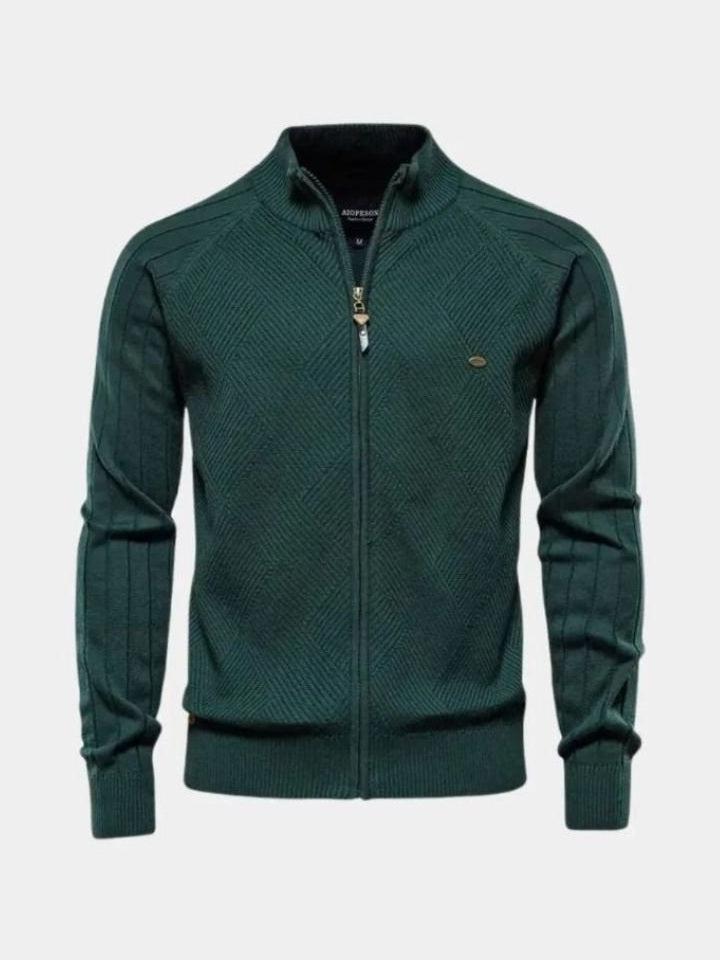 James | Taupe Zip Knit Jacket