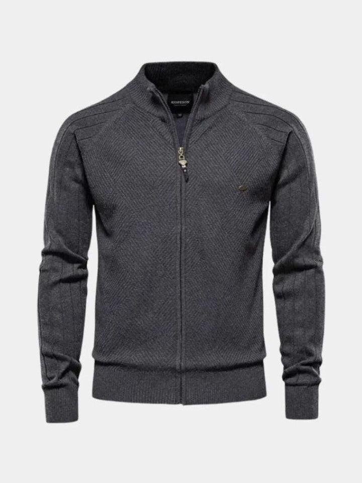 James | Taupe Zip Knit Jacket