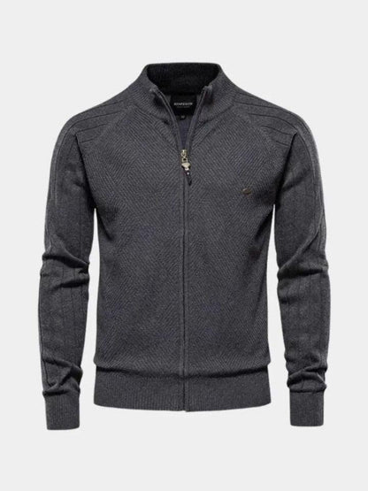 James | Taupe Zip Knit Jacket