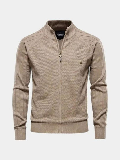 James | Taupe Zip Knit Jacket