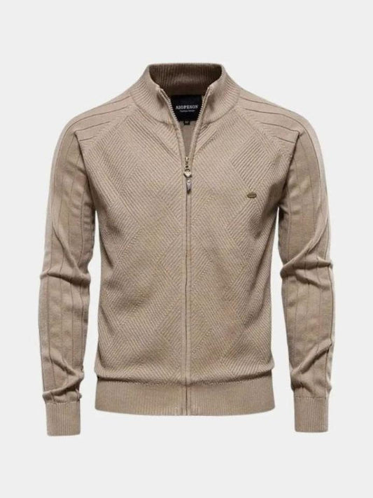 James | Taupe Zip Knit Jacket