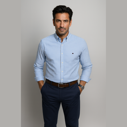 James | Light Blue Pinstripe Shirt