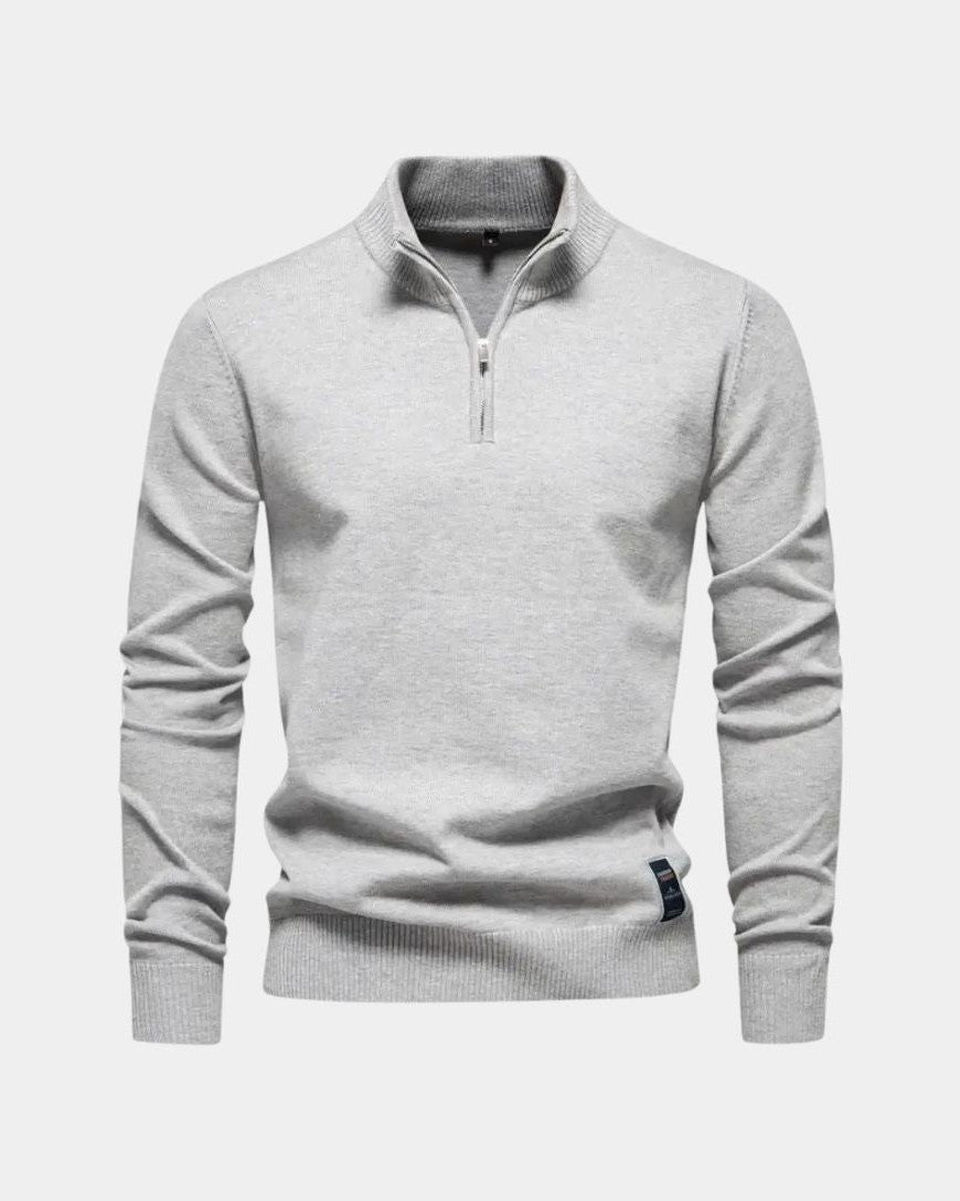 Jacob | Light Grey Half-Zip Jumper