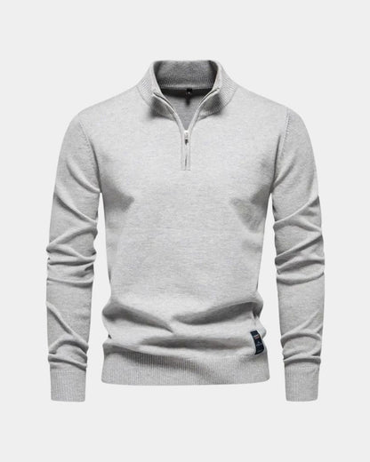 Jacob | Light Grey Half-Zip Jumper