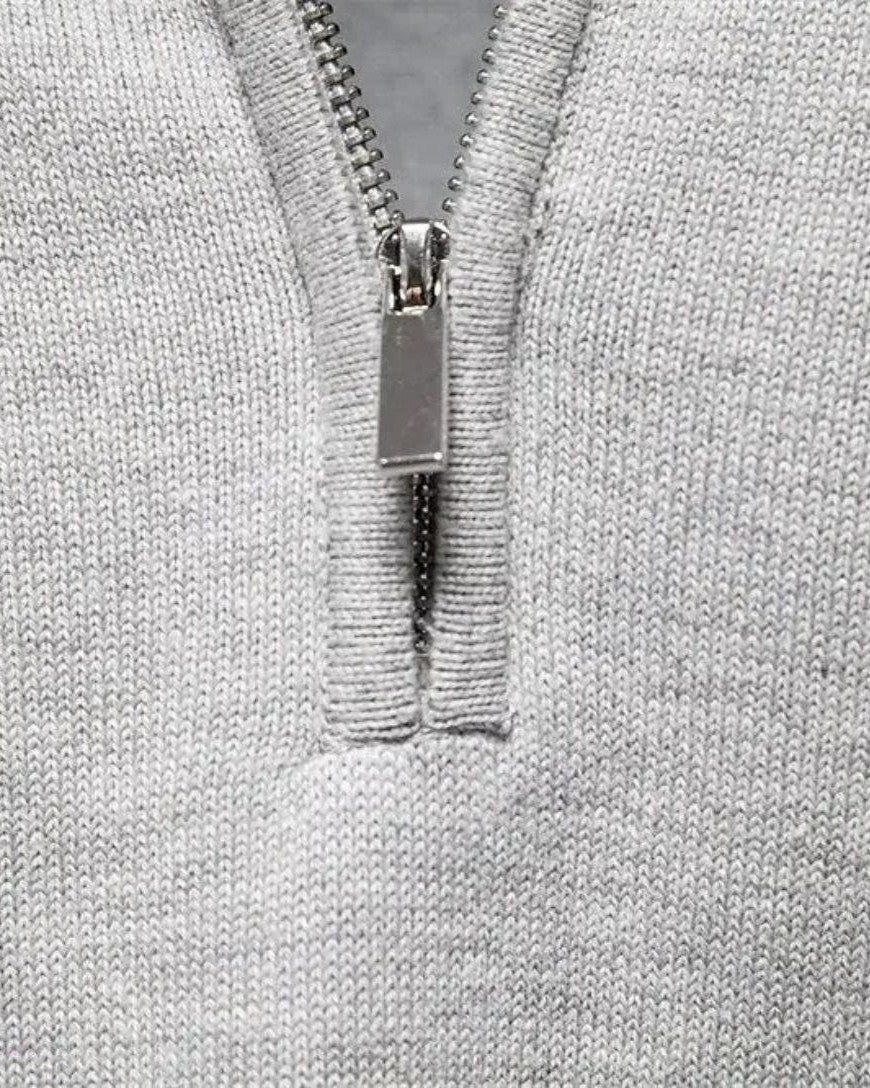Jacob | Light Grey Half-Zip Jumper