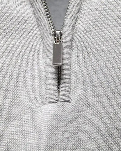 Jacob | Light Grey Half-Zip Jumper