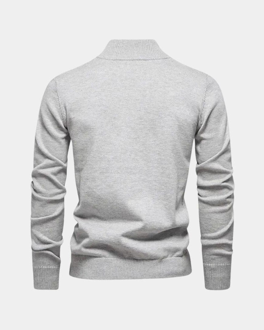 Jacob | Light Grey Half-Zip Jumper