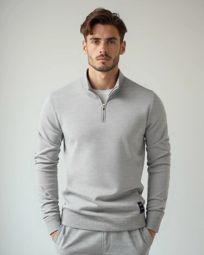 Jacob | Light Grey Half-Zip Jumper
