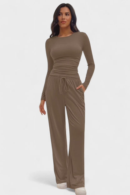 Janice | Long-Sleeve Top & Wide-Leg Trouser Set
