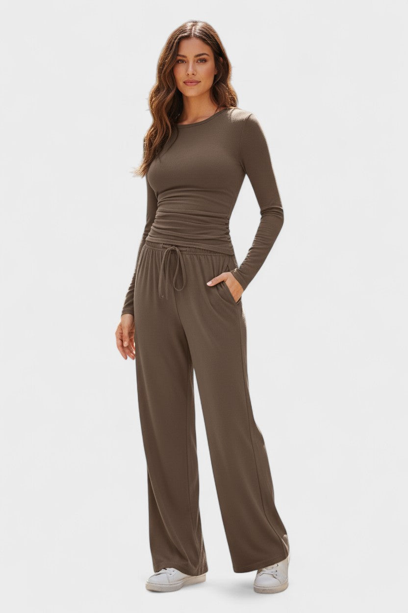 Janice | Long-Sleeve Top & Wide-Leg Trouser Set