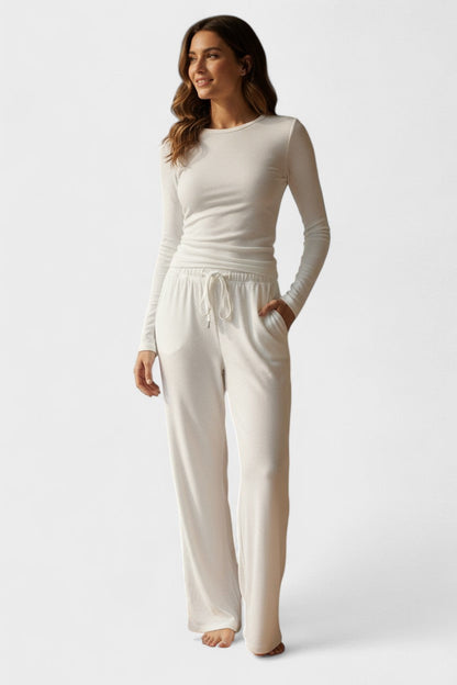 Janice | Long-Sleeve Top & Wide-Leg Trouser Set