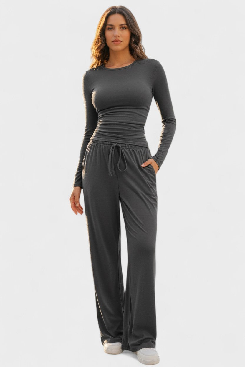 Janice | Long-Sleeve Top & Wide-Leg Trouser Set
