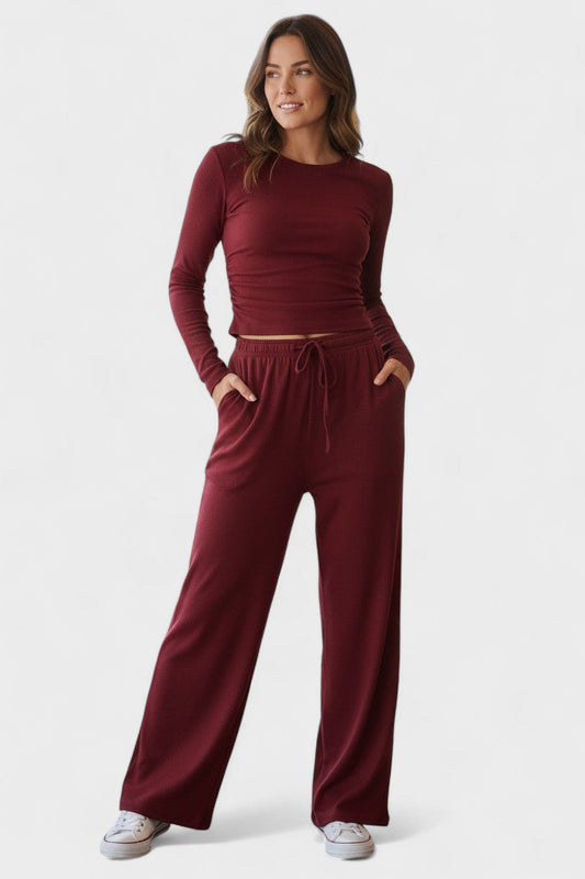 Janice | Long-Sleeve Top & Wide-Leg Trouser Set