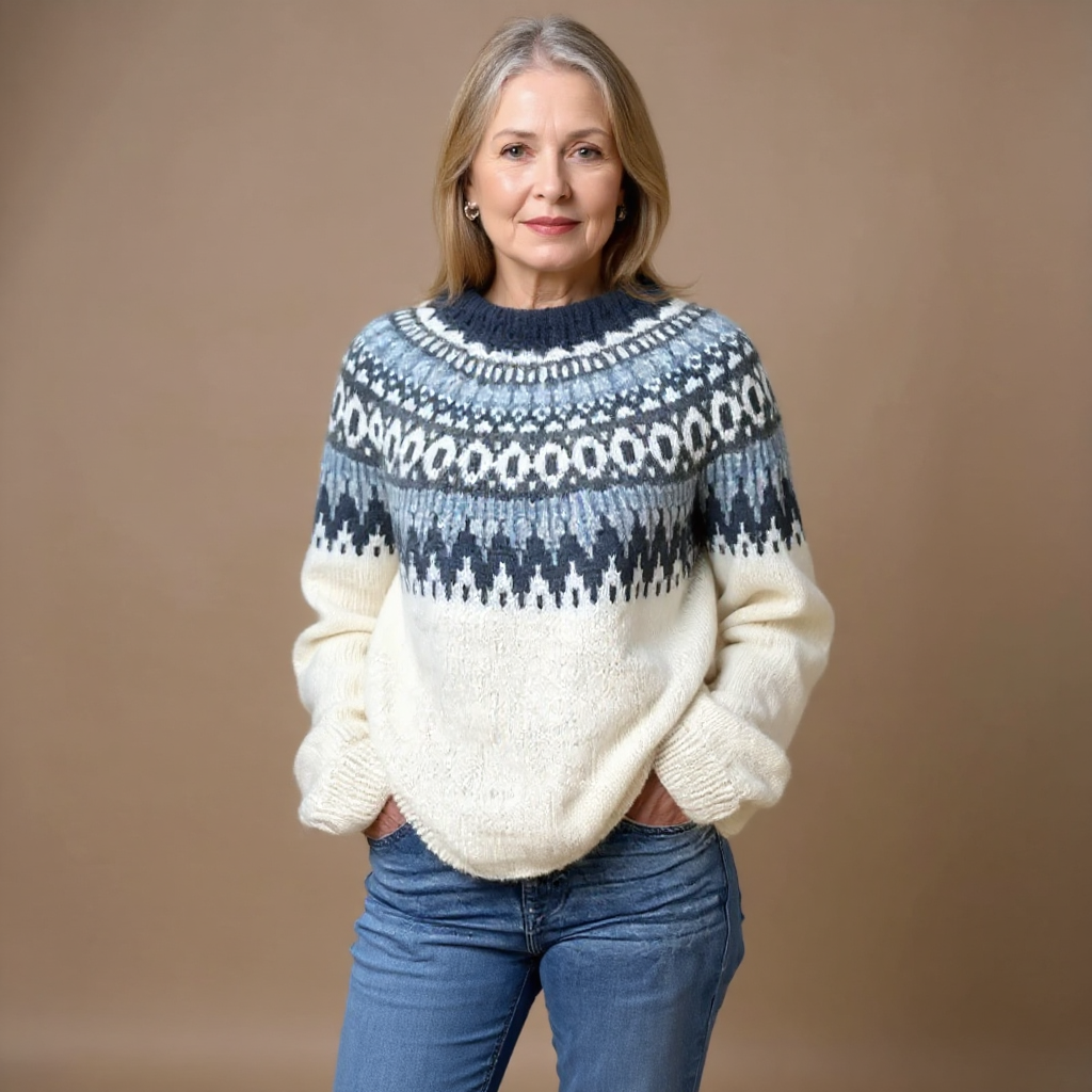 Janet | Ivory & Navy Fair Isle Jumper