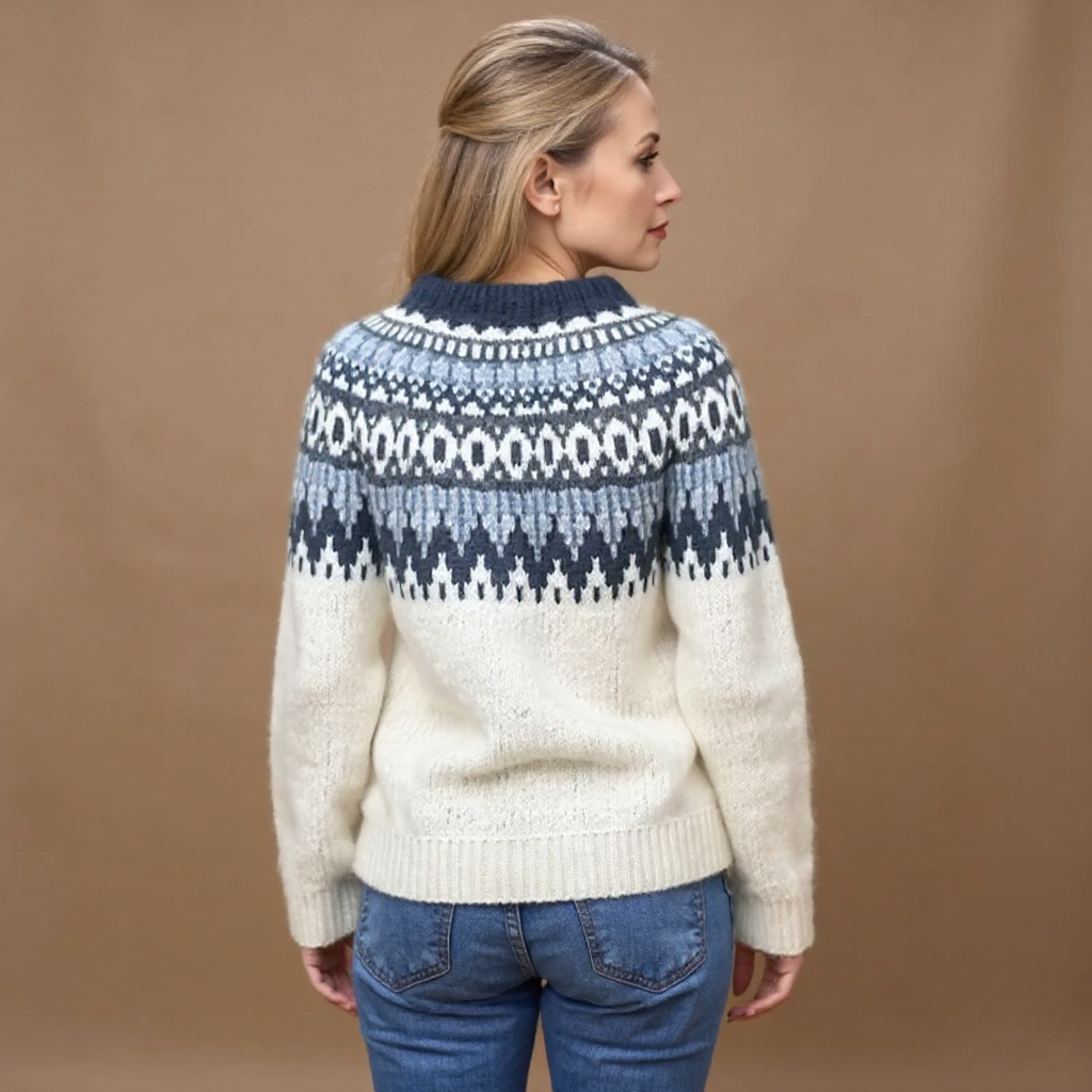 Janet | Ivory & Navy Fair Isle Jumper