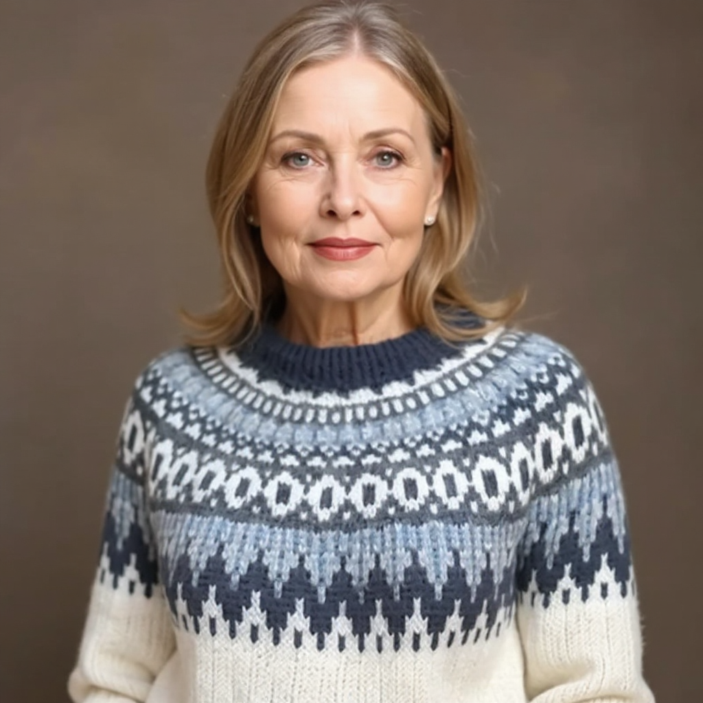 Janet | Ivory & Navy Fair Isle Jumper